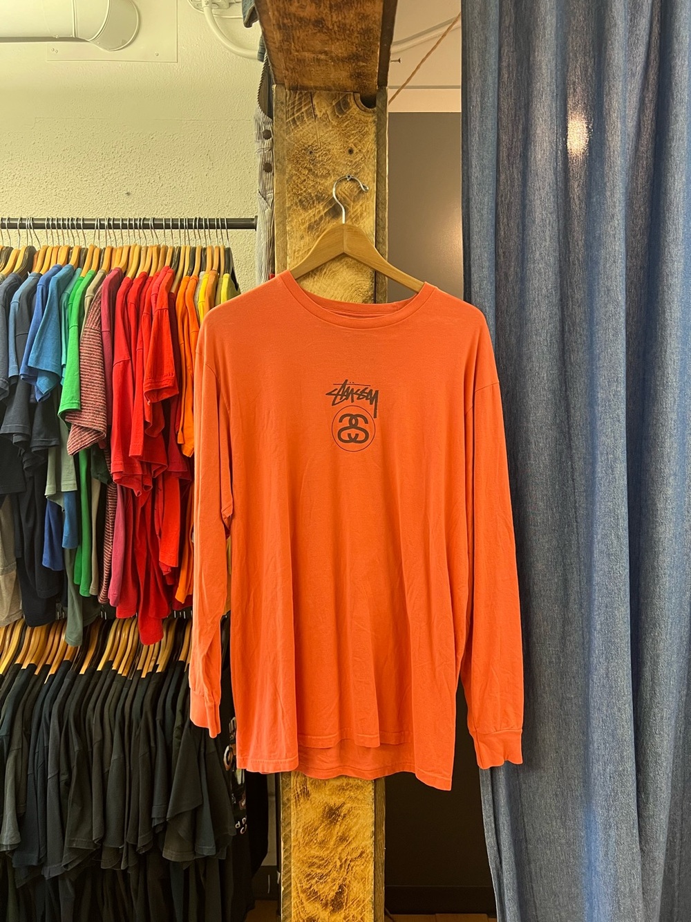 Stussy Men's Orange Long Sleeve Tee
